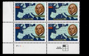 ALLY'S STAMPS US Plate Block Scott #3141 32c Marshall Plan [4] MNH [STK]