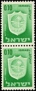 ISRAEL Sc 281 VF/MNH Pair - 1966 10a Arms of Bet Shean - Fresh