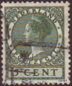 Netherlands 1926 Sc#172 5c Green Queen Wilhelmina Used