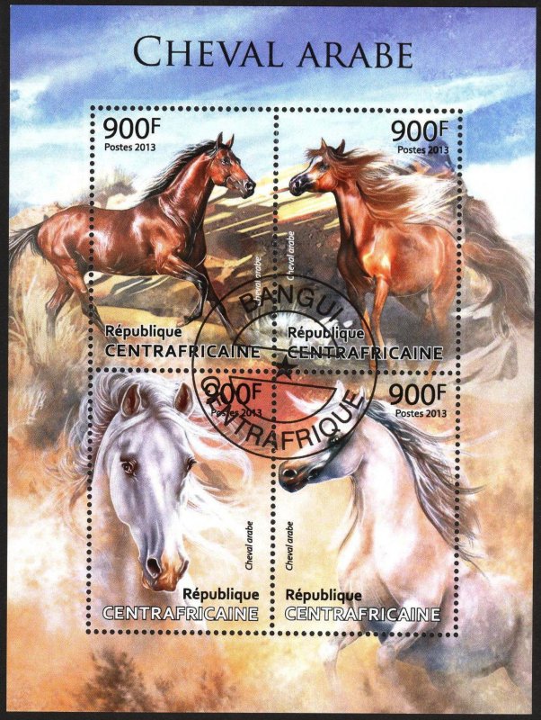 Central African Republic 2013 Horses I Sheet Used / CTO