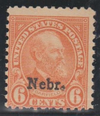 U.S. Scott #675 Garfield - Nebraska Overprint Stamp - Mint NH Single