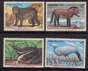 United Nations Vienna-Sc#214-17- id8-unused NH set-Endangered-Birds-Animals-19