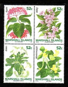 Marshall Is.-Sc#398b- id7-unused NH set-Flowers-1991-