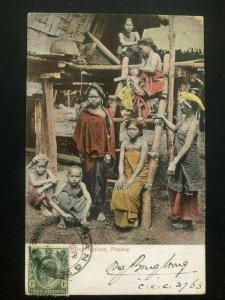 1908 Penang Malaya Picture Postcard cover to Munich Germany Natives