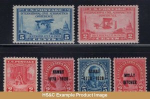 HS&C: 1928 US Commemorative Stamp Year Set MNH #645-650 F/VF