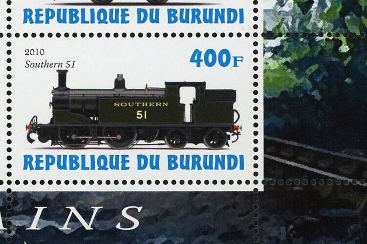 Train Transportation OST BR  Caledonian Railways Souvenir Sheet of 4 Stamps MNH