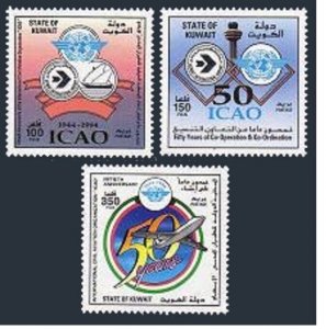 Kuwait 1259-1261, MNH. Michel 1391-1393. ICAO, 50th Ann. 1994.