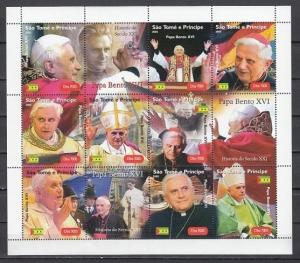 St. Thomas, 2005 issue. Pope Benedict XVI sheet of 9.