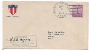 APO 913 Viti Levu, Fiji to Akron, OH 1942 Provisional Censor h/s (M5985)