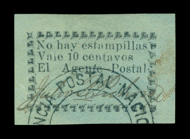 COLOMBIA 1901 RIO-HACHA - Local stamps 10c blue - used - Postal clerk signed - R