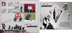 Banksy Street Art Graffiti Paintings Madagascar MNH stamp set