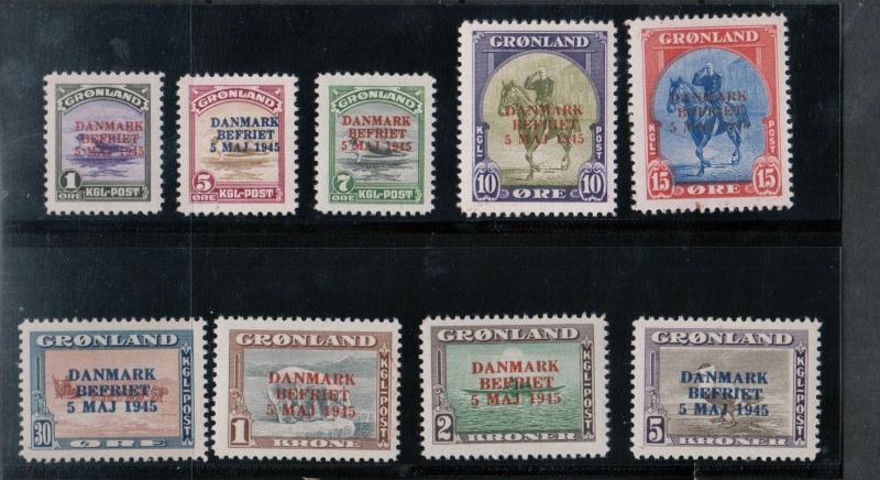 Greenland #19 - #27 Very Fine Never Hinged Set