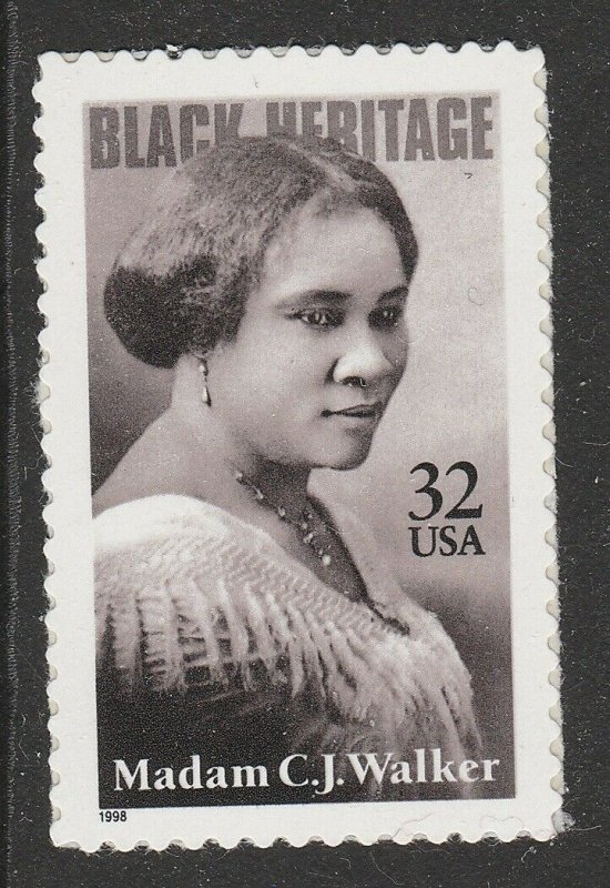 US 3181 Black Heritage Madam C.J. Walker 32c single (1 stamp) MNH 1998