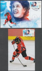 CANADA #3079c - DANIELLE GOYETTE, HOCKEY  CHAMPION on set of 2 MAXIMUM CARDS