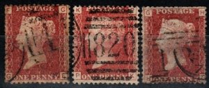 Great Britain #33 Plates 186, 187, 188 Used CV $18.50 (A329)