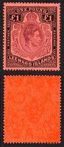 Leeward Is SG114b One Pound Perf 14 Brown-purple and Black/Salmon U/M Cat 45