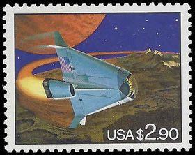 #2543 $2.90 Priority Mail Futuristic Space Shuttle 1993 Mint NH