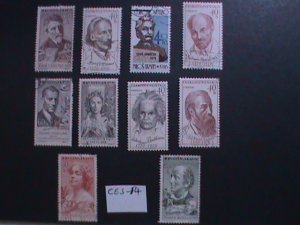 ​CZECHOSLOVAKIA 10- DIFFERENTS-FAMOUS PEOPLES-USED STAMPS- VERY FINE- CES-14