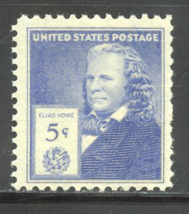 United States Scott 892 MNHOG - 1940 5c Elias Howe - SCV $1.10