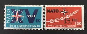 Turkey 1964 #1610-11, MNH, CV $1.20