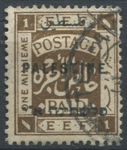 Palestine (British Mandate) Sc#15 Used, 1m bis brn, First Jerusalem Overprint...