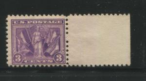 1919 US 3 Cent Postage Stamp #537a Mint Never Hinged F/VF Original Gum Certified 