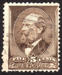 1882, US 5c, James A. Garfield, Used, Sc 205