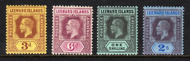 LEEWARD ISLANDS —SCOTT 51//55 (SG 51//55)— 1912-22 KGV ISSUES — MH — SCV $32.15