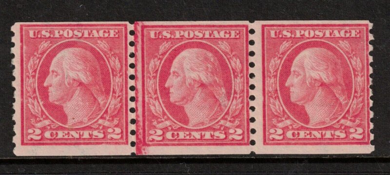 USA #454 Mint Fine Never Hinged Joint Line Coil Strip Of Three **With Cert.**