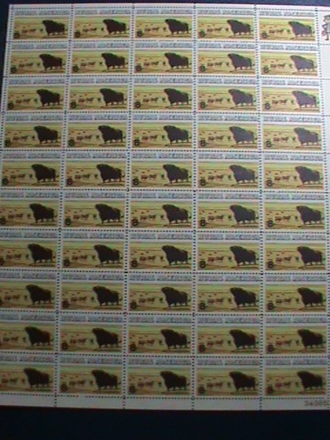 ​UNITED STATES-1973 SC#1504 RURAL AMERICA-ARGUS & LONGHORN CATTLE -MNH SHEET