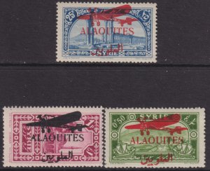 1929 French Syria Alaouites full airmail set ML-LMH Sc# C17 / C19 CV: $66 Stk #2