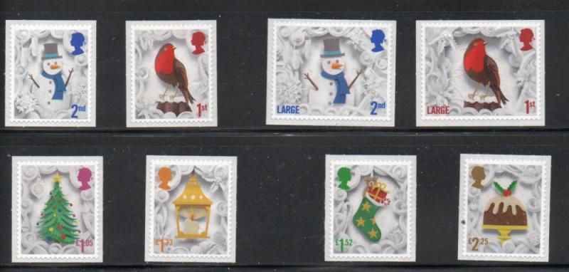 Great Britain Sc 3566-73 2016 Christmas stamp set mint NH