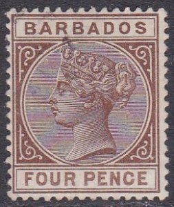 Barbados Sc #65 Used VF; Mi #37