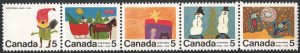 Canada SC#519-523 5¢ Christmas Strip of Five (1970) MLH