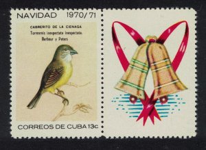 Caribic Zapata sparrow Christmas Birds Label 1970 MNH SG#1812