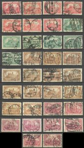 Germany Sc# 111-114 Used lot/34 Assorted 1920 Scenes