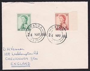 FIJI 1966 cover to UK ex VATOA - date applied separately...................B3775