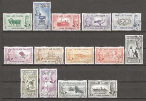 FALKLAND ISLANDS 1952 SG 172/85 USED Cat £95