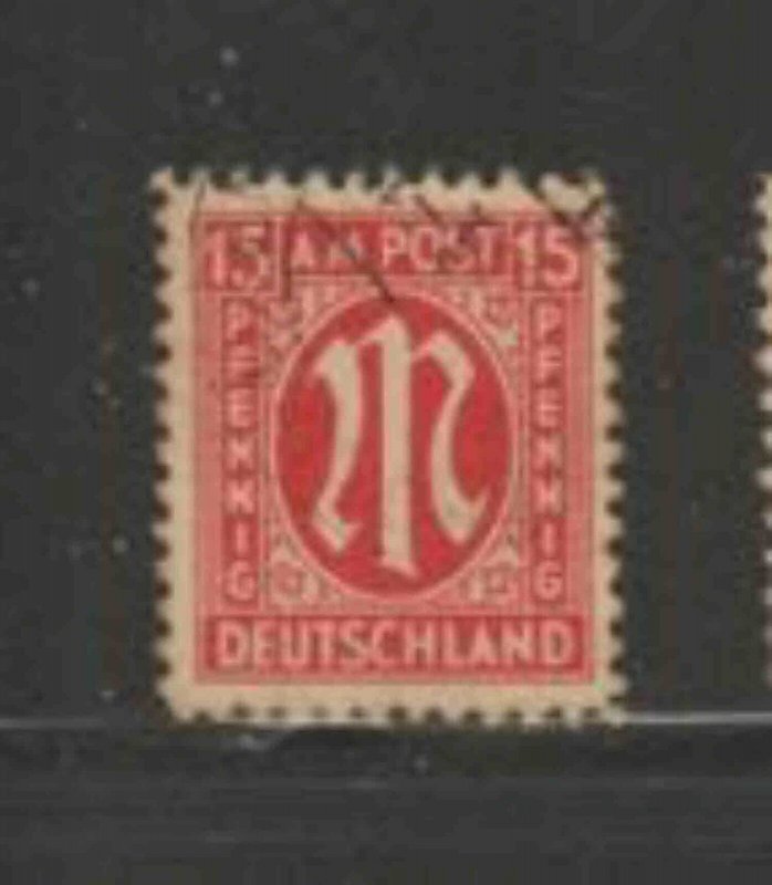 GERMANY #3N9 15pf 1945-46 AMG ISSUE WASHINGTON PRINTING F-VF USED a