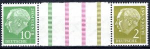 Germany Bund Scott # 708, 702, 2 labels, mint nh, se-tenant, WZ6