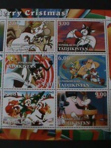 TAJIKISTAN-2002-FAMOUS  CARTOON MOVIE-MERRY CHRISTMAS-MNH-SHEET VF LAST ONE