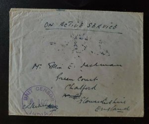 1942 Imphal India to Chalford England Soldier's Free Mail Military Censor Cover