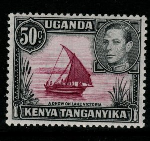 KENYA, UGANDA & TANGANYIKA SG144ea 1950 50c p13x12½ WITH DOT REMOVED MTD MINT