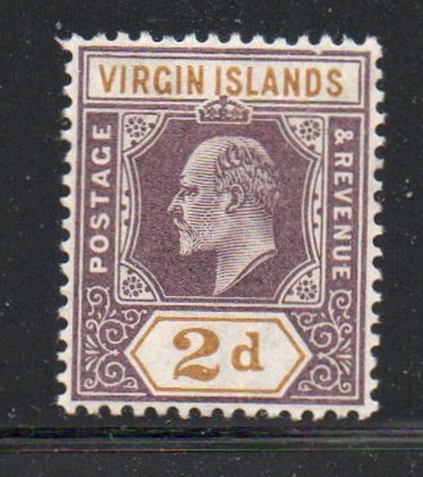 British Virgin Islands Sc 31 1904 2d violet & bistre Edward VII stamp mint