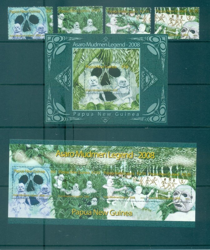 Papua New Guinea - Sc# 1295-9. 2008 Asaro Mudmen. MNH $26.50.