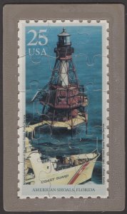 Rare Vintage Puzzle Stamp  American Shoals, Florida 25 USA