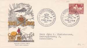 Denmark 1951 Illustrated Danish Stamp Centenary Cancels & Stamp Cover Ref 45685