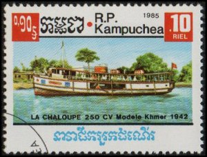 Cambodia 620 - Cto - 10c River Boat (1985) +