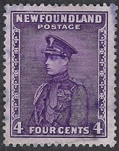 Newfoundland #188 4¢ King Edward VII (1932). Deep violet. Perf. 13.5. VF.