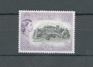 1953-63 ADEN, Stanley Gibbons #72, 20 shillings black and deep purple - MNH**